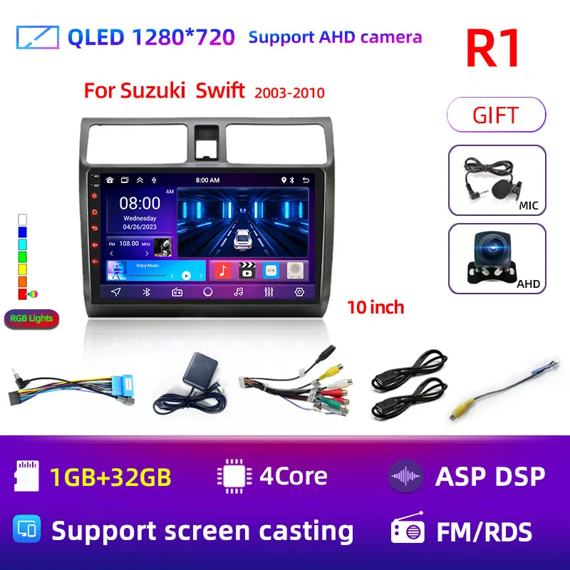 2din Android 13 Autoradio voor Suzuki Swift 2003-2006 2007 2008 2009 2010 Multimedia Speler Carplay Stereo GPS DVD Head Unit
