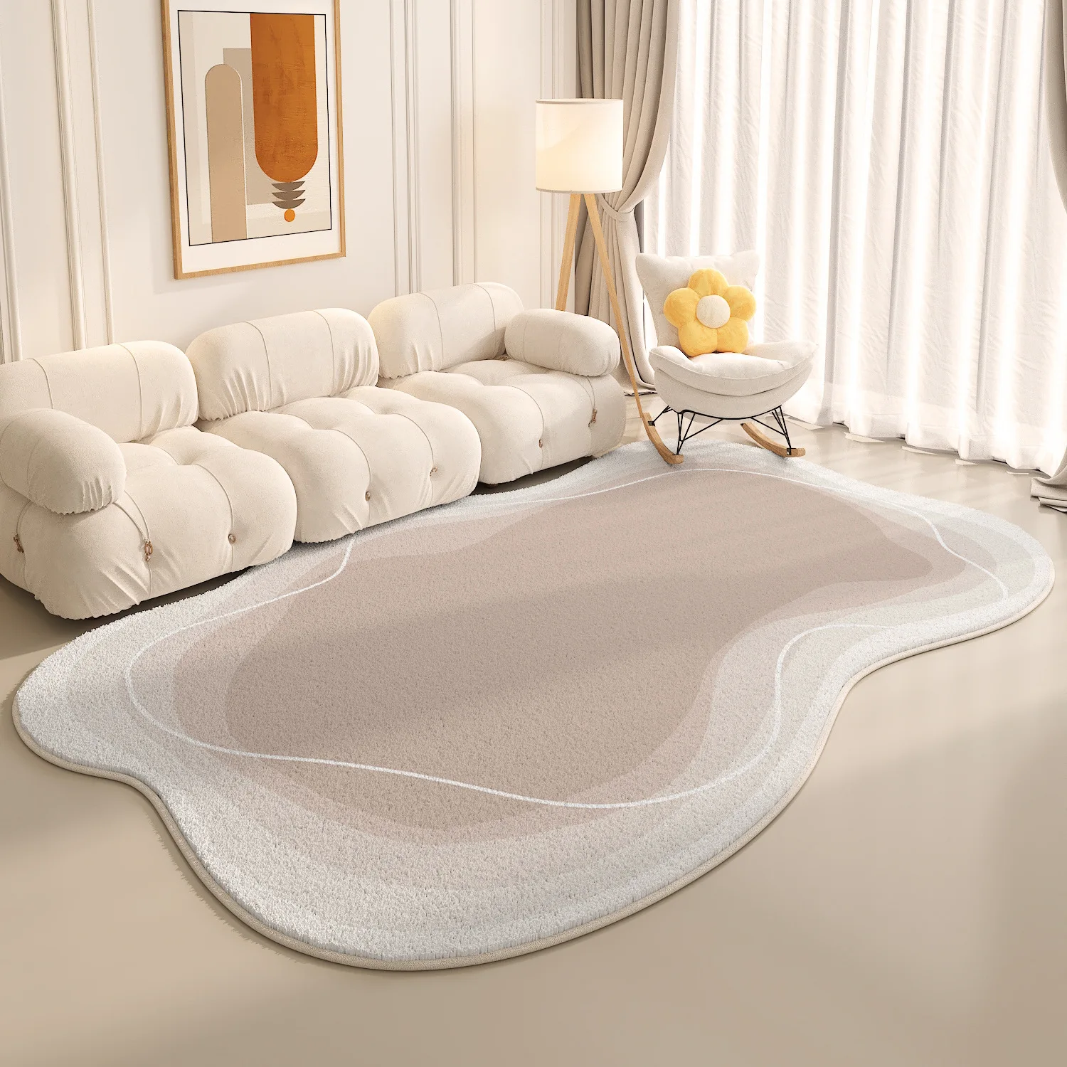 VIKAMA Modern Simple Irregular Carpet Study Sofa Coffee Table Autumn and Winter Warm Carpet Living Room Carpet Full Home Decor