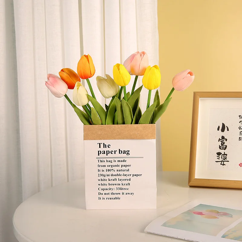 

PU simulation tulip feel moisturizing home living room bedroom decoration wedding festival ornaments shooting props fake flowers