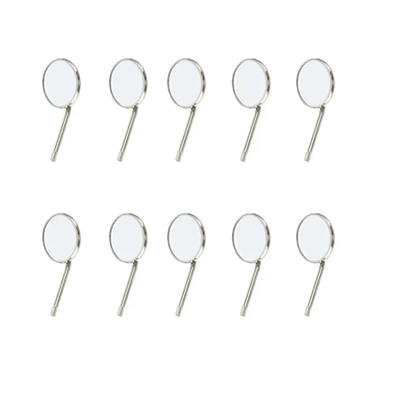 10pcs/set Stainless Steel Dental Material Inspection Mouth Mirror Dental Mouth Mirror Reflector Dentist Equipment Oral Care Tool