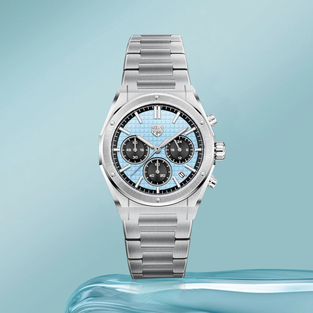 2026 New RollsTimi Men's Watches Top Luxury Quartz Watch For Men Chronograph Waterproof AR Sapphire Luminous Sports Man Gift Clock