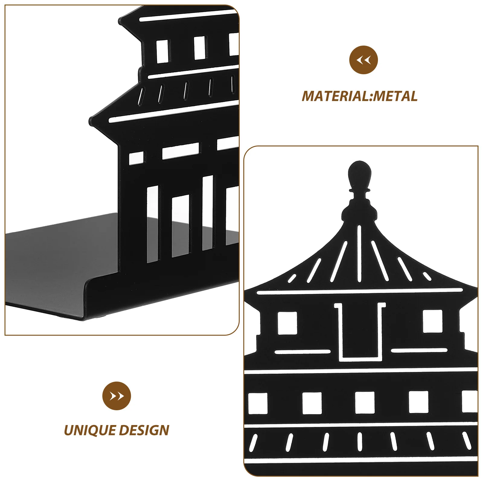 

Metal Bookend Desk Holder Small Shaped Book Stand Office Desktop Book Organizer Bookends Notebook Organizer for Desk