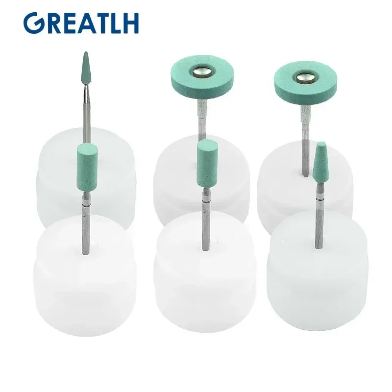 5PCS Ceramic Diamond Polishing Head Dental Lab Ceramic Diamond Grinder Zirconia Porcelain Polish