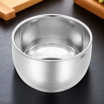 Stainless Steel Shaving Bowl Portable Compact Size Stable Rounded Base Household Shaving Mug Professional Shave Bowl Men Supply