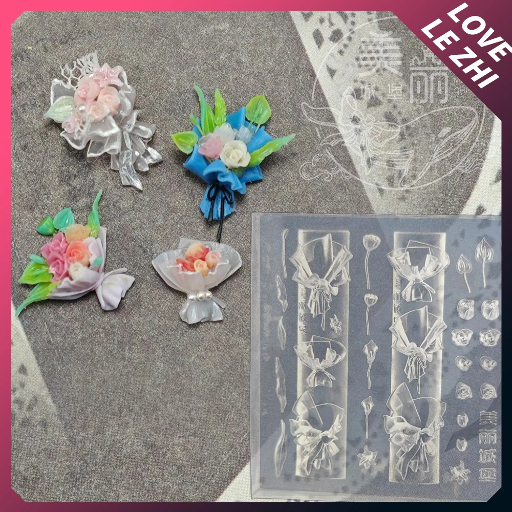 3D Flower Series Nail Art Molds Silicone Ice Flower Tulip Peony Gladiolus Flower Accessories Girl Diy Silicone Nail Art Molds