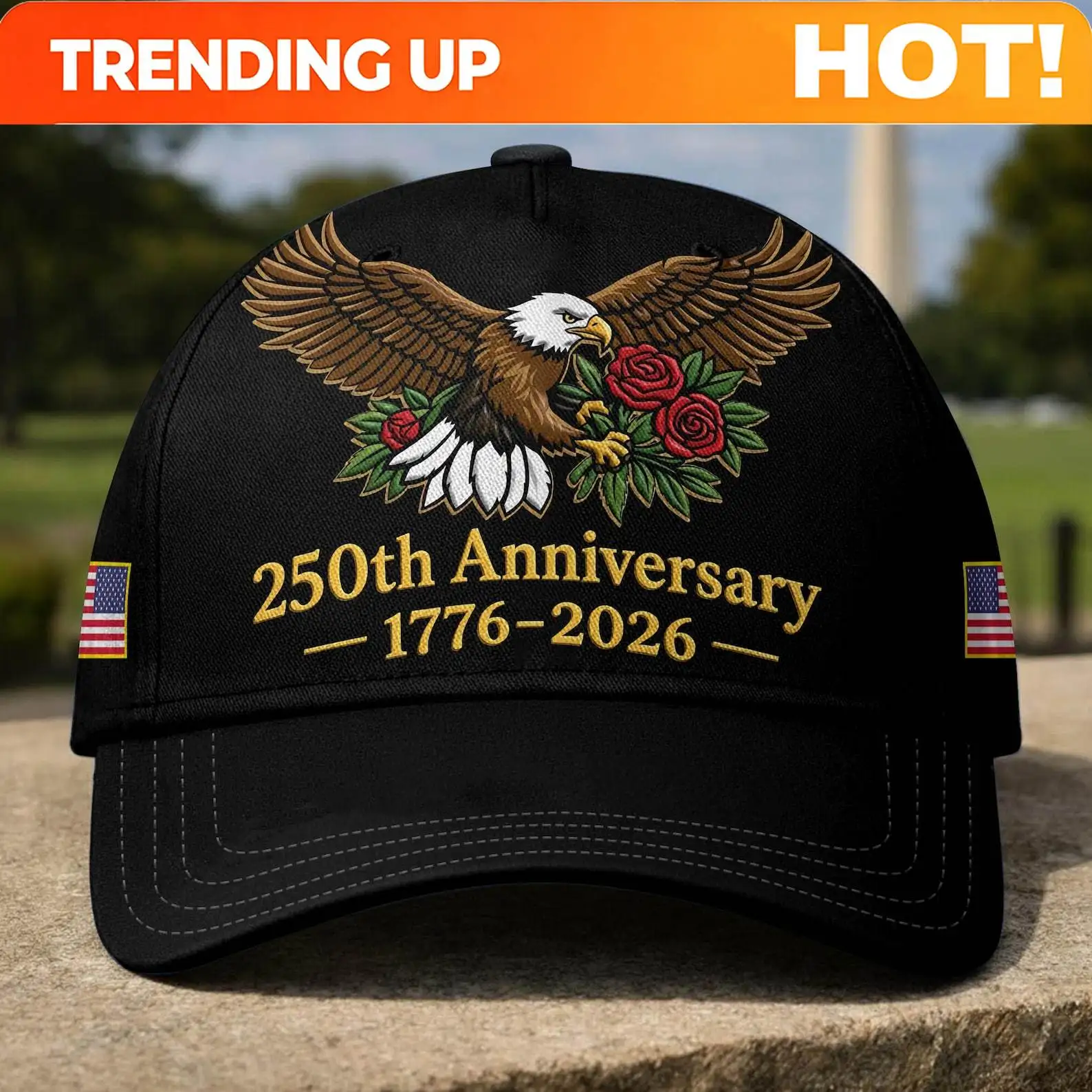 America 250th Birthday Baseball Cap, Black 4th of July Hat, 1776–2026 Cap for Men & Women, Independence Gift, Gifts Idea For Pat
