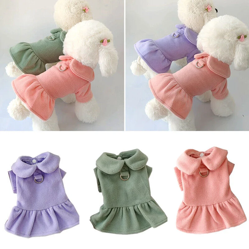 Dog Princess Dress  Jacket Warm Coat Puppy Clothes Pet Skirt