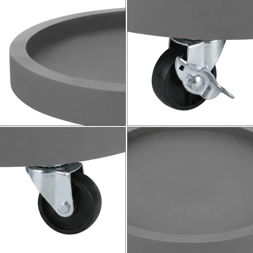 White Plant Stand Cement-look Finish Smooth Rolling Action Floor Protection Base For Optimizing Sunlight White