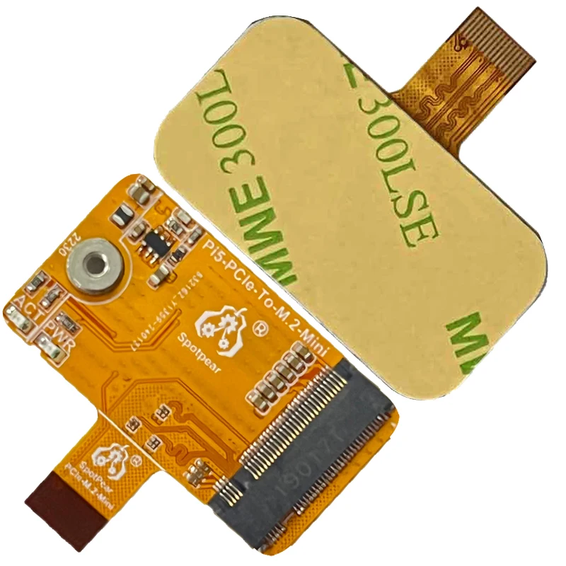 

One-Body Raspberry Pi 5 PCIe to M.2 NVMe SSD Mini HAT Board Integrated-FPC Differential Matching Design Pi5-PCIe-2230