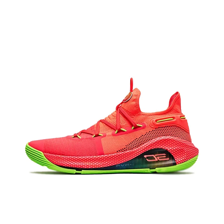 Under Armour Curry 6 Basketball Shoes Men's Mid Top Red 3020612-607