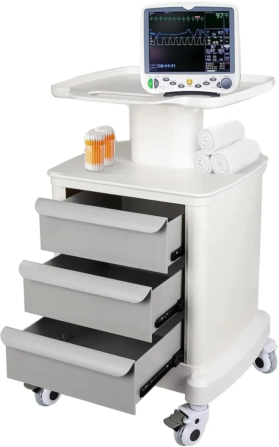 Mobile Ultrasound Cart For Ultrasound Imaging Scanner Medical Trolley Cart Beauty Storage Cart 110Lbs Load With 4 Universal