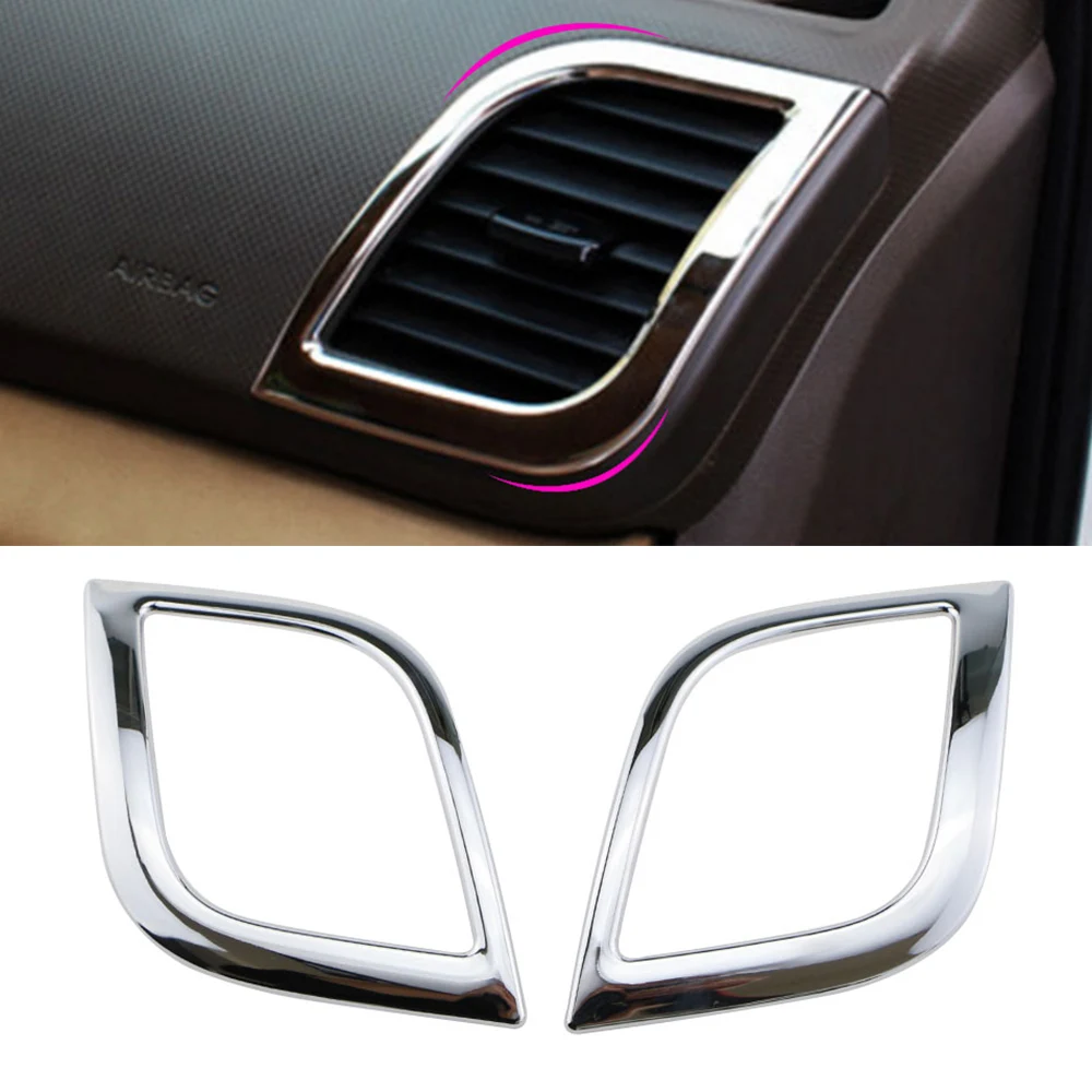 Car Front AC Outlet Trim Sticker for Hyundai I25 Verna Solaris 2012 2013 2014 2015 Side Air Conditioning Vent Cover Accessories