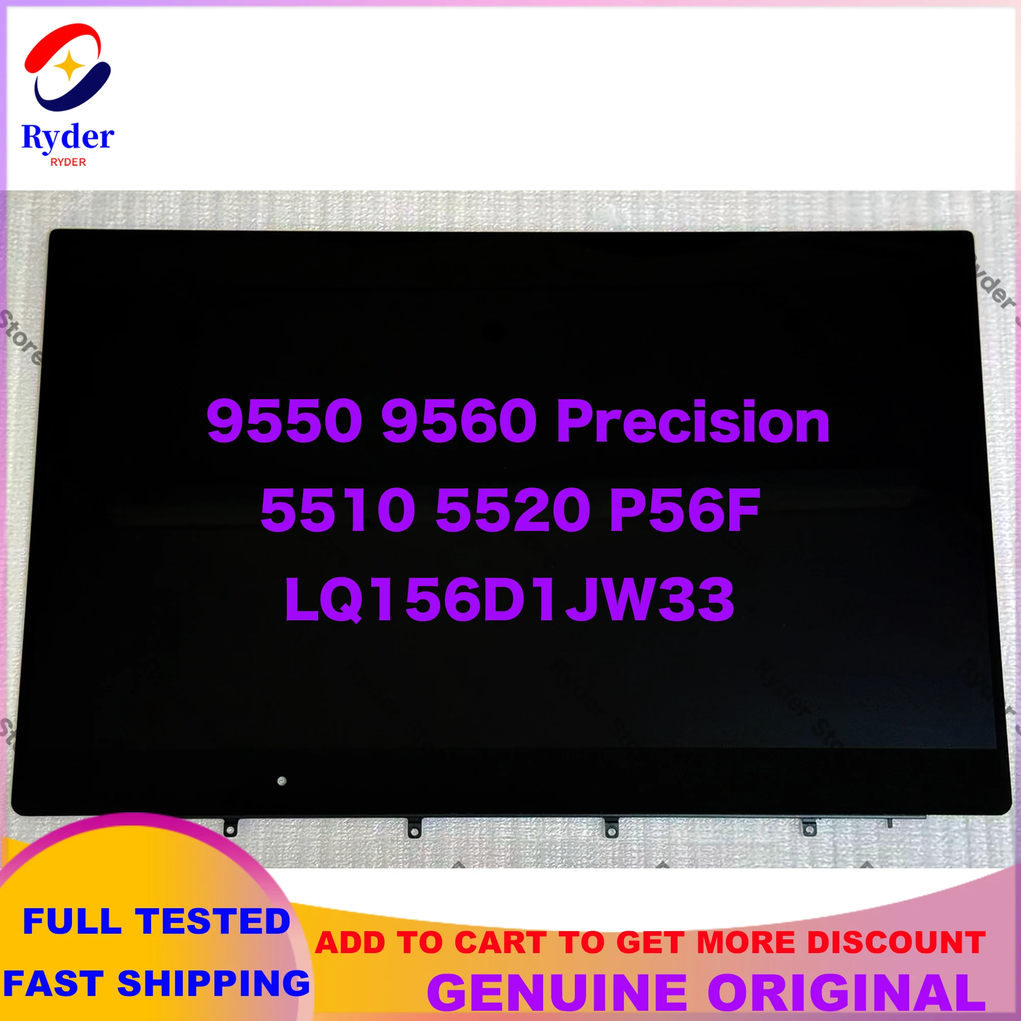 15.6-Inches For Dell XPS 15 9550 9560 LCD Screen Touch Assembly Precision 5510 5520 Display P56F P56F001 FHD UHD 4K