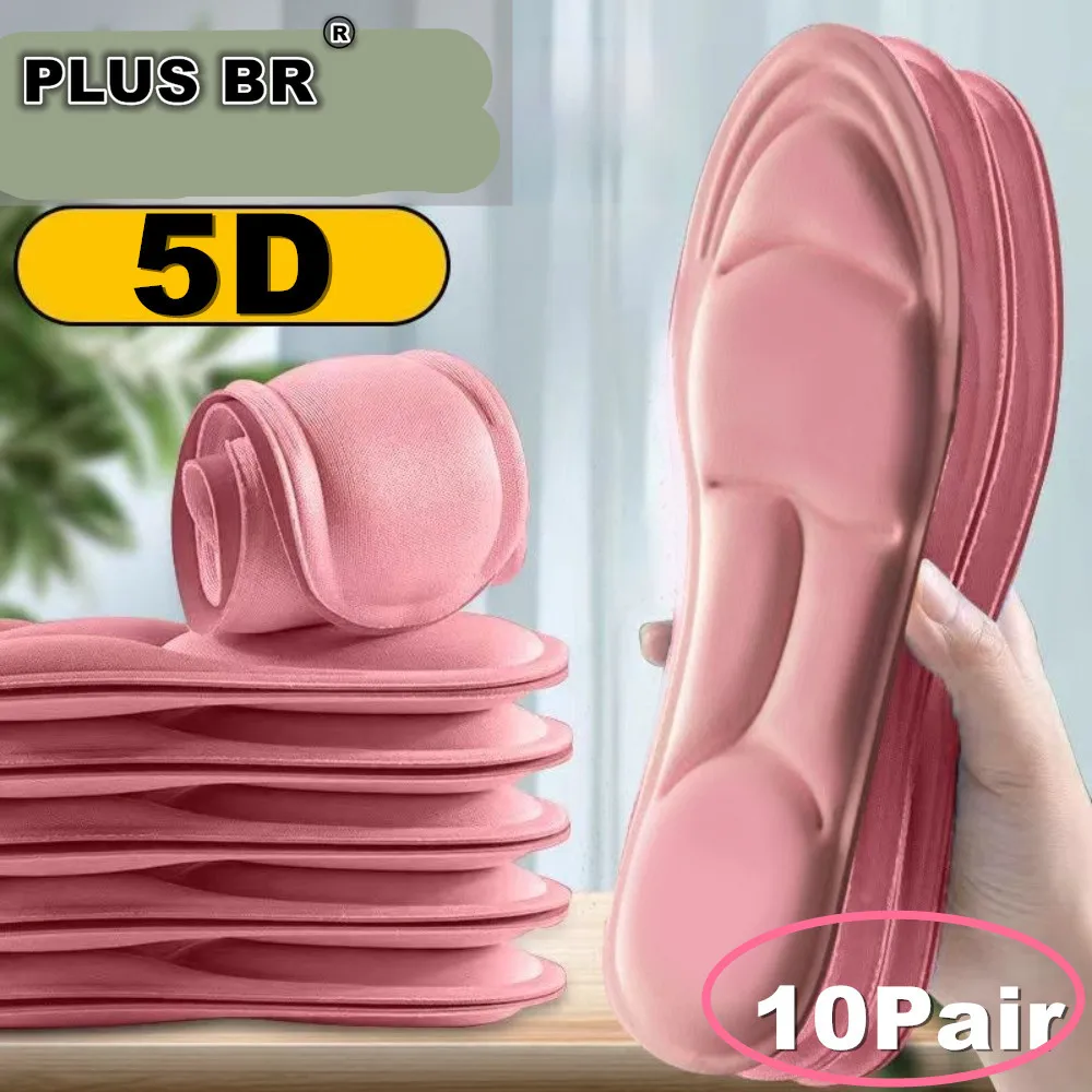20pcs=10pair 5D Massage Memory Foam Insoles For Shoes Sole Breathable Cushion Sport Running Insoles For Feet Orthopedic Insoles