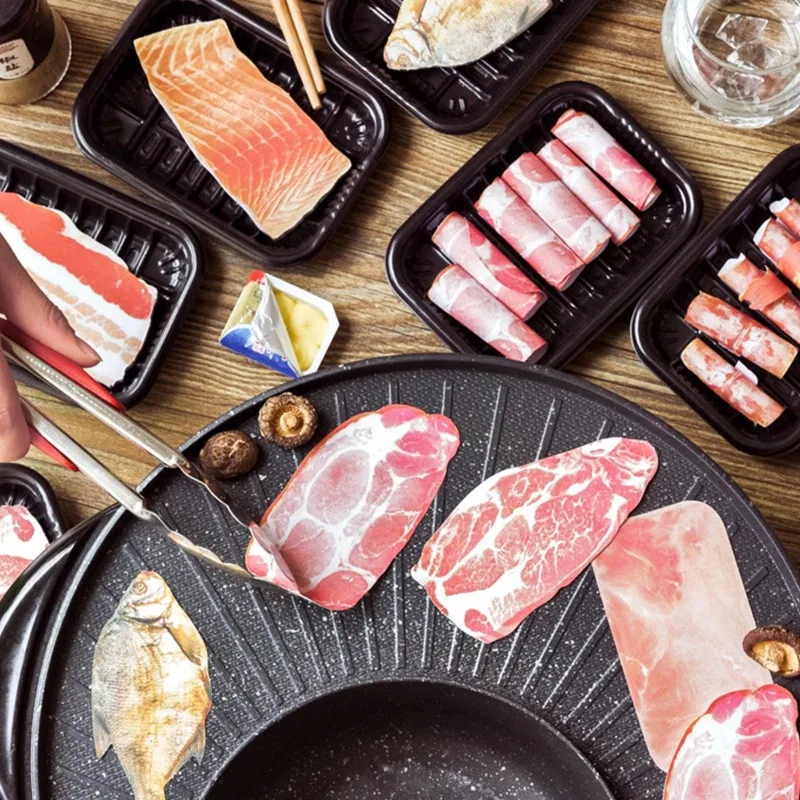 50 ورقة ملاحظات ذاتية اللصق الجدة مضحك اللحوم المشوية محاكاة مذكرة الوسادة ملاحظات لاصقة القرطاسية ورقة ملصقات مكتب المدرسة