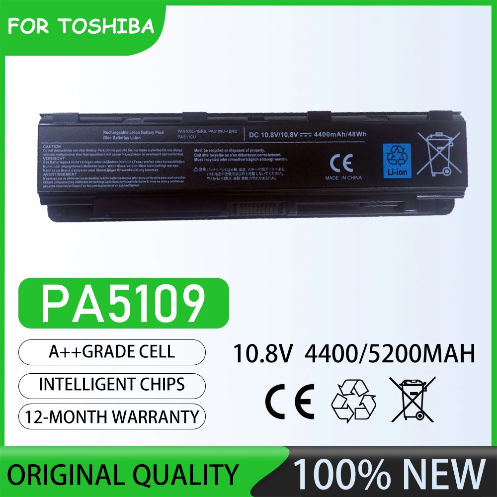 Batería para ordenador portátil PA5109 de 10,8 V y 5200mAh para TOSHIBA C40-AD05B1 C40-AT15B1 C40-AS20W1 C40-AT19W1 C40-AT01W1 C40-AS22W1 C45-ASC1B