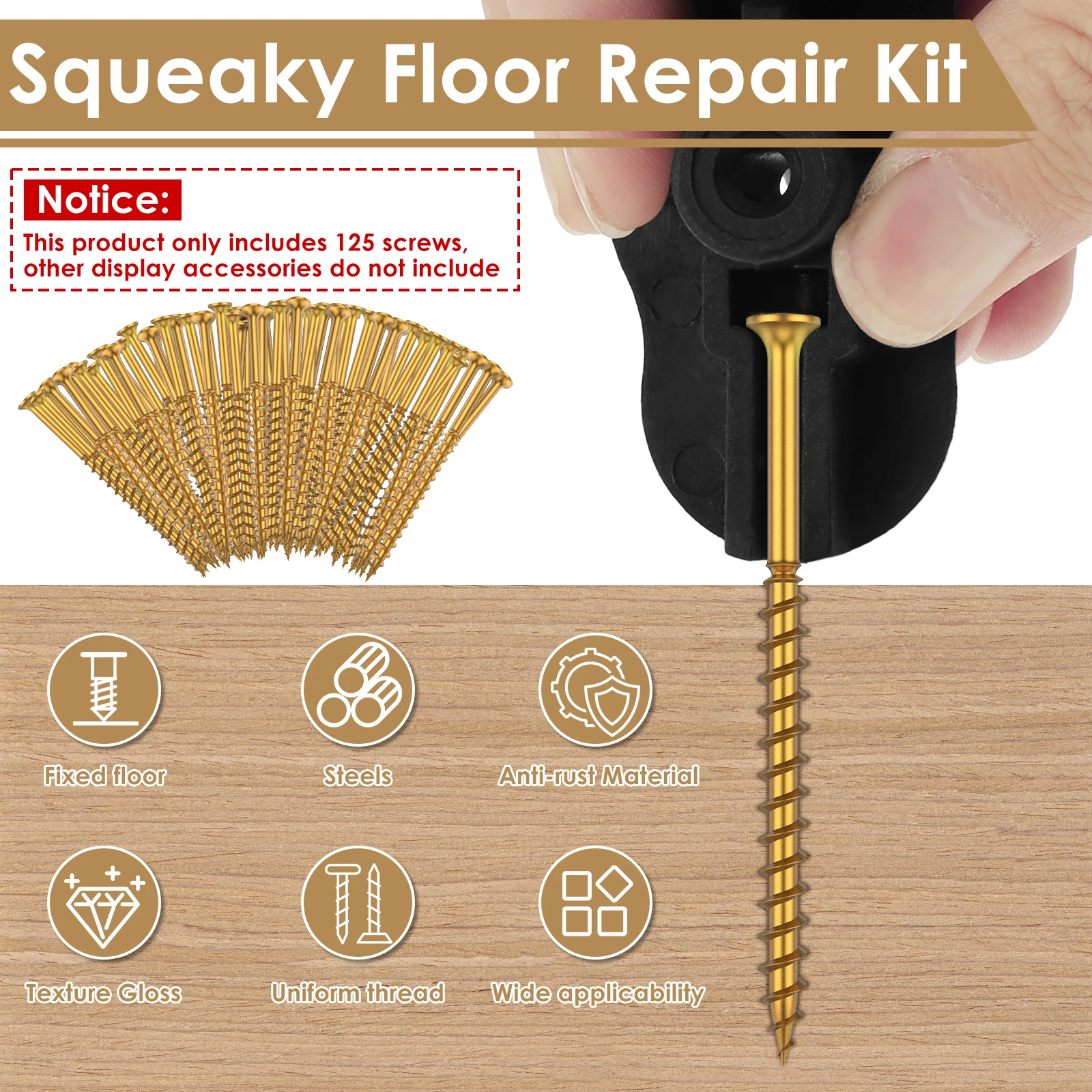 Squeaky Floor Repair Kit Squeaking Floor Fix Screws Eliminate Squeaking Noise Under Carpeted Floor Hardwood Vinyl Linoleum Floor