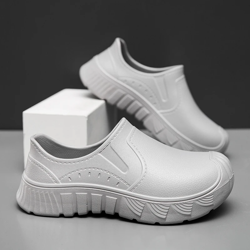 2026 Men Women EVA Chef Shoes Non-slip Waterproof Oil-proof Shoes Comfortable Workers Slippers Outdoor Fishing Shoes Size 39-45