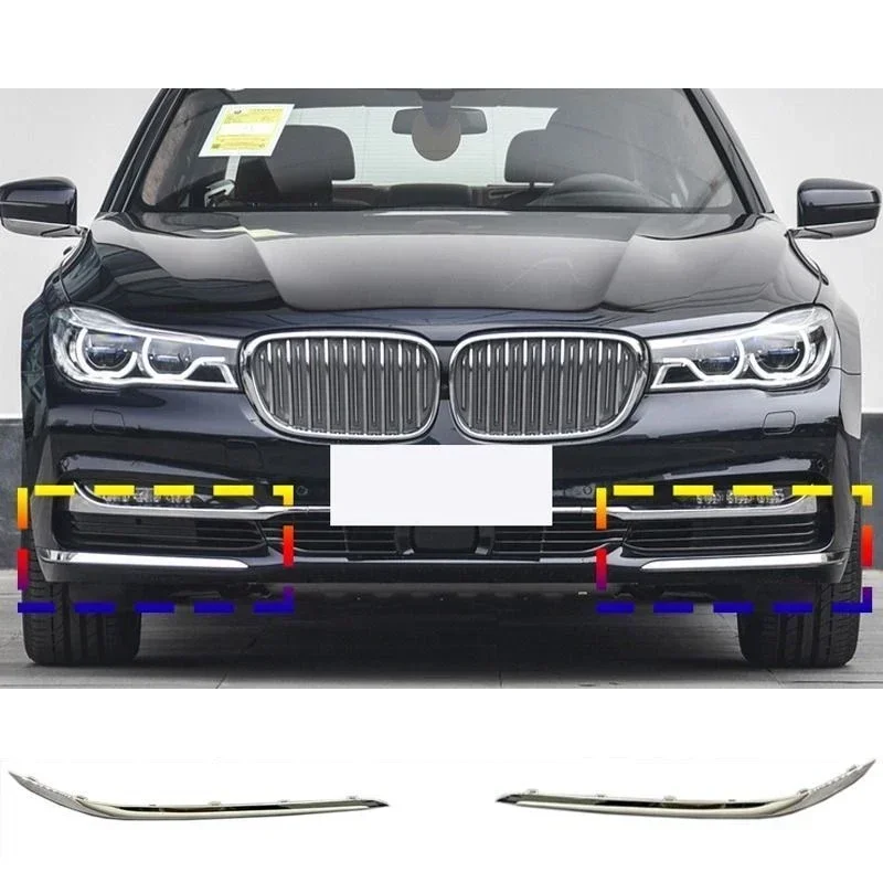 

Car Left or Right Chrome Front Bumper Cover Strip Trim for BMW 7 Series G12 730 740 750 2015 2016 2017 2018 2019 2020 2021