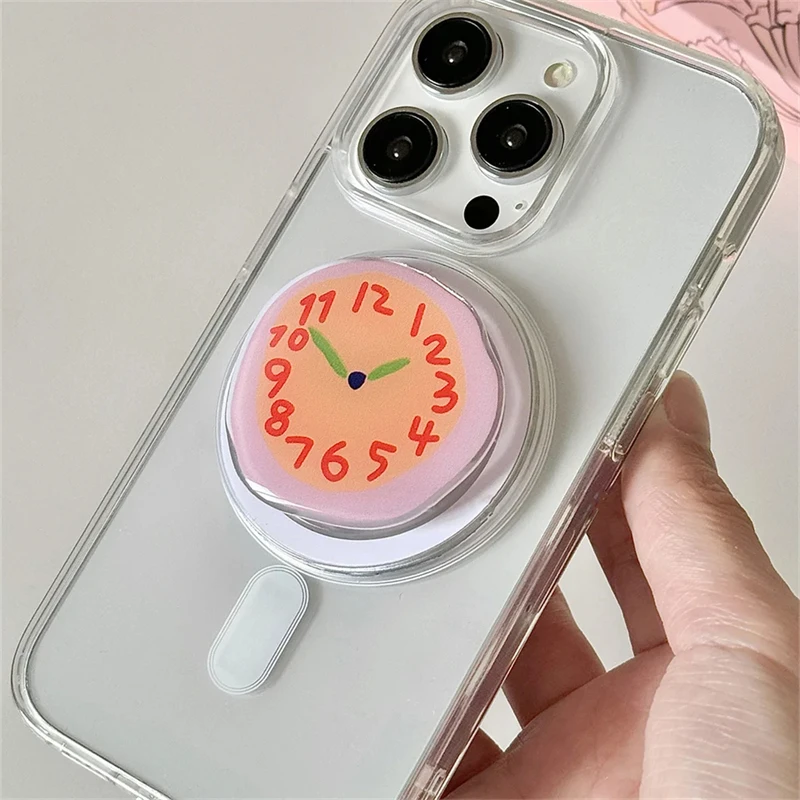 

Корейские креативные часы для Magsafe, магнитный телефон Griptok Grip Tok, подставка для iPhone, складной чехол для беспроводной зарядки, держатель
