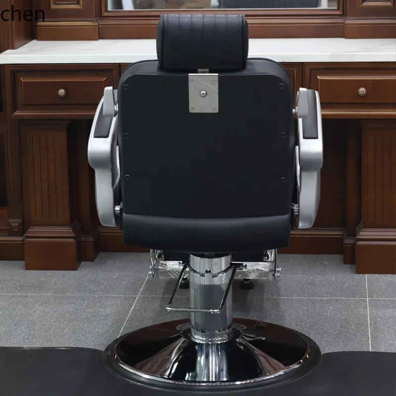 

HT high-end men's retro oil head large chair hair salon special reclining shaving and grooming chair