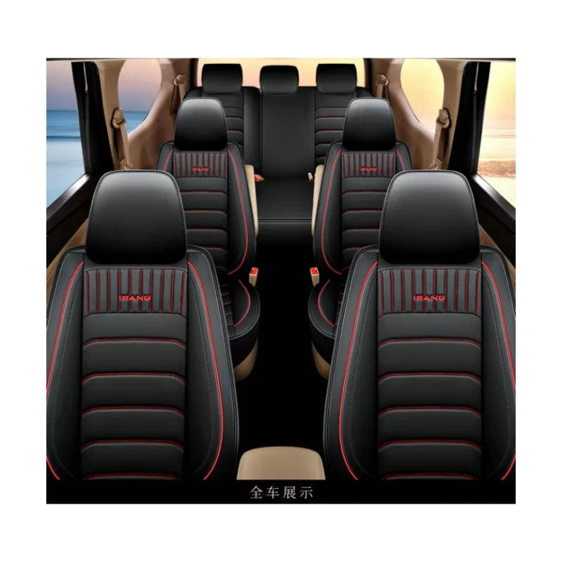 PVC Leather for Cars of 7 Seats Universal Custom Car Seat Covers Full Set Seat Covers Unique Sports Cushion Cover