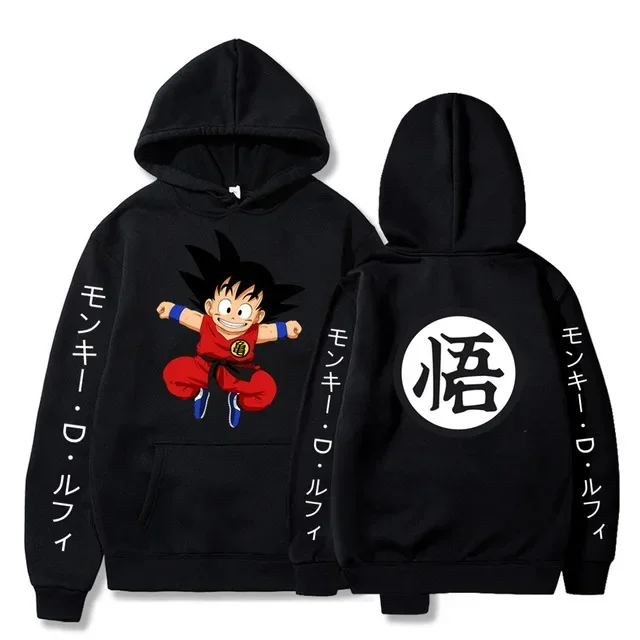 

Autumn Winter Fleece Japan Anime Dragon Ball Hoodie Men Women Hoodies Loose Sweatshirt Unisex Autumn Warm Casual
