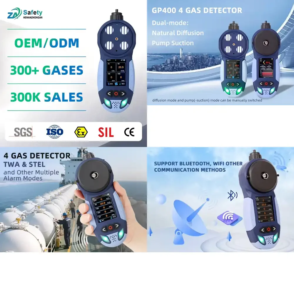 

GP400 Marine Portable Multi 5 in 1 for O2 CO H2S HC CO2 and LEL with Built in Pump