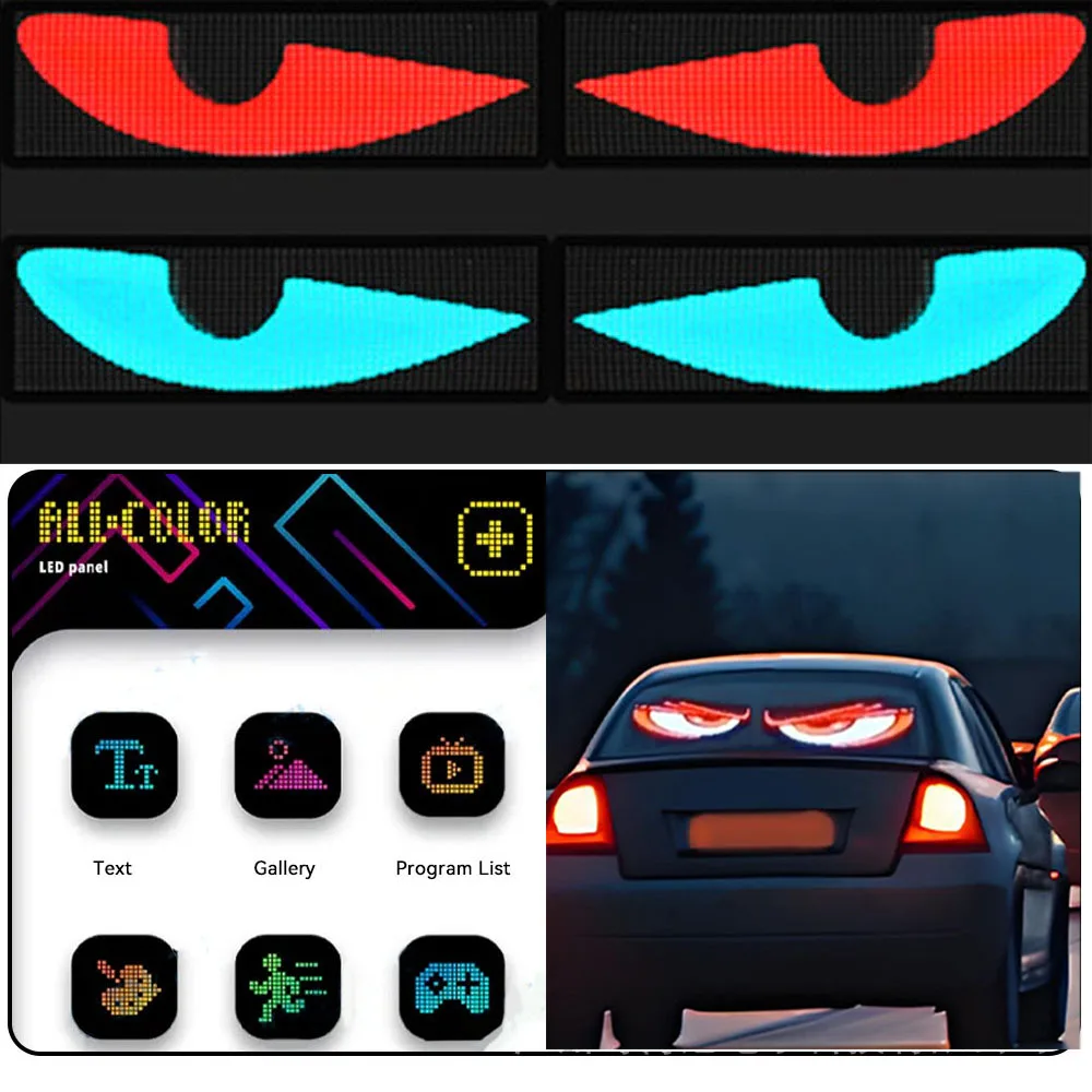 

Car Sticker LED Programmable Flexible Screen Light USB APP Bluetooth Matrix Pixel Panel Lamp Shop Scrolling Advertising Display