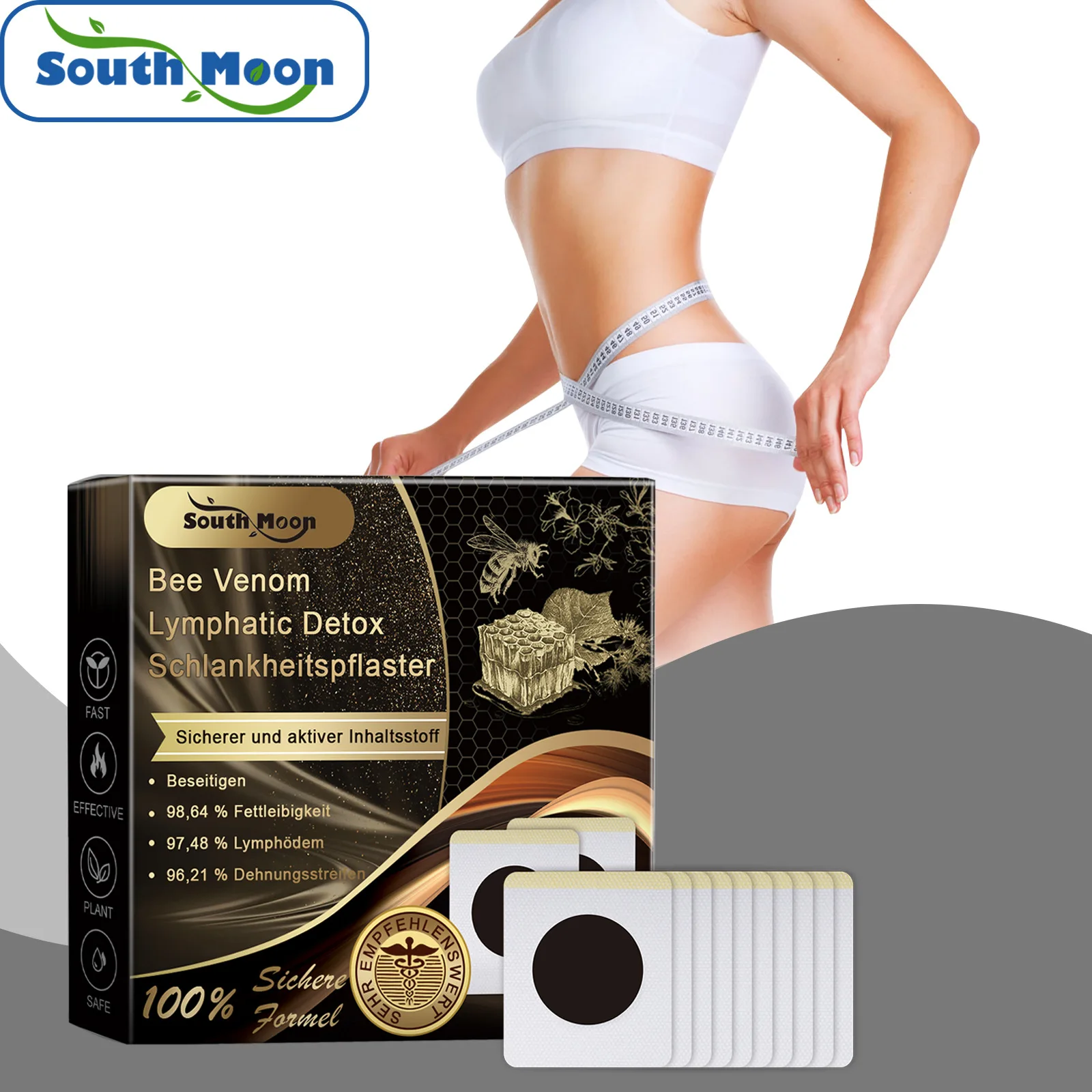 

South Moon Bee Venom Body Shaping Patch for Tightening and Firming Body Skin, Tonkin Lifting and Slimming