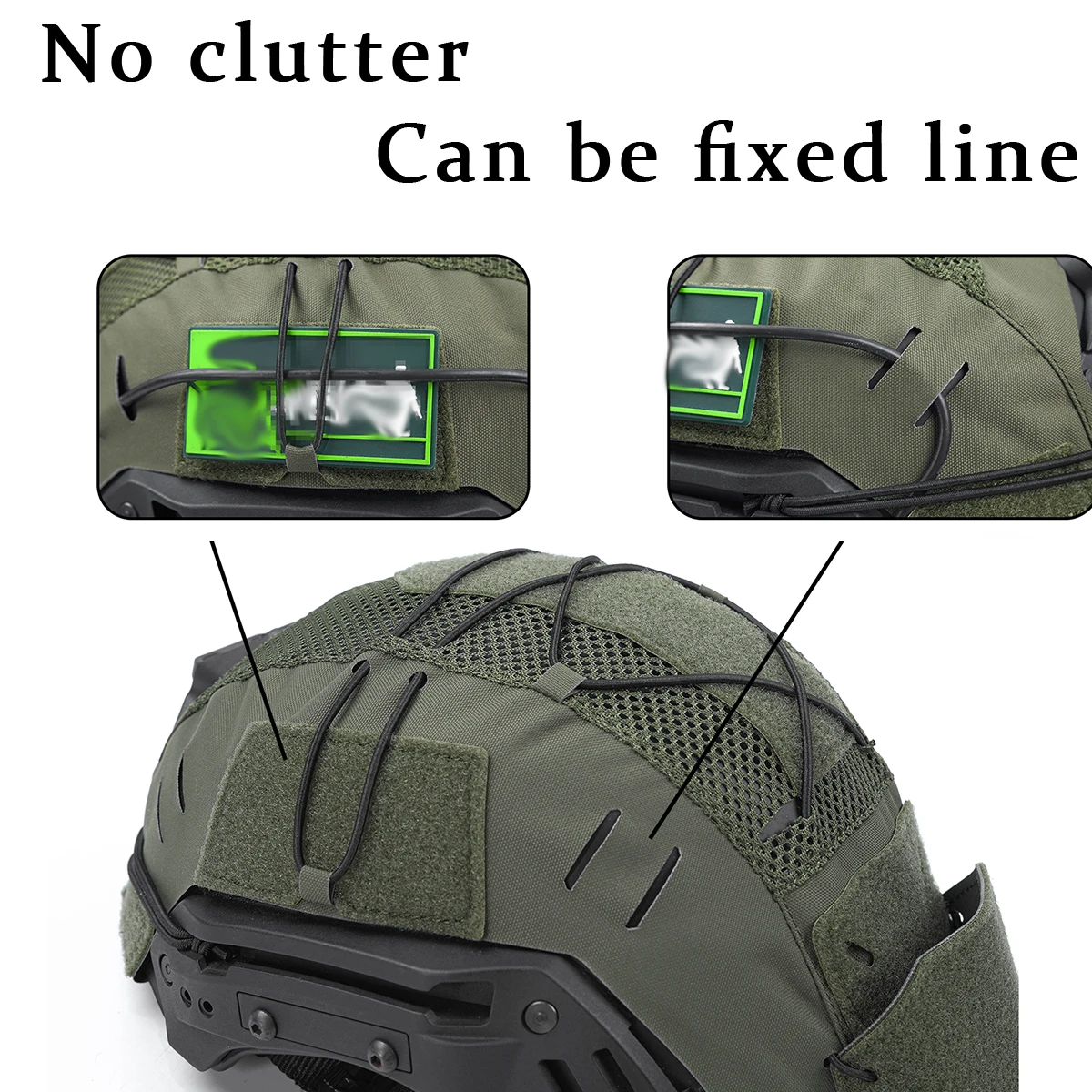 Capa de pano para capacete tático, para capacete wendy com bolso traseiro de bateria 500d cordura nylon militar, pano para capacete com