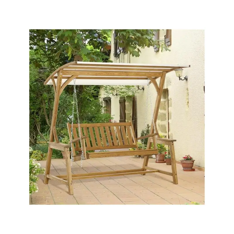 

2-местное кресло-качалка для патио на открытом воздухе — удобные двойные качели с навесом, идеально подходят для отдыха в саду или на заднем дворе, стильное