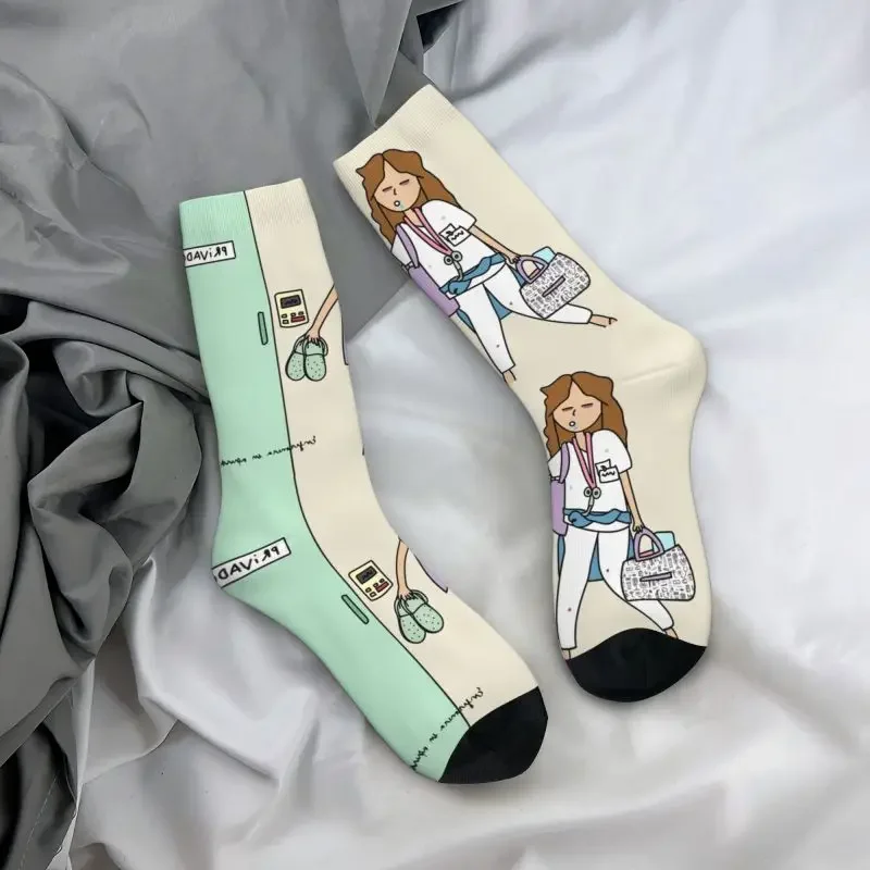 Y2K Funny Nurse In Trouble Doctor Nurse Medical Men Women Warm 3D Printing Basketball Sports Socks