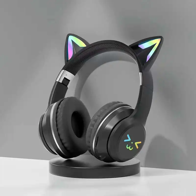 

Gradient Cat Ear Bluetooth Earphones Wireless Headband Music Esports Sports Bluetooth Earphones Foldable Active Noise Reduction