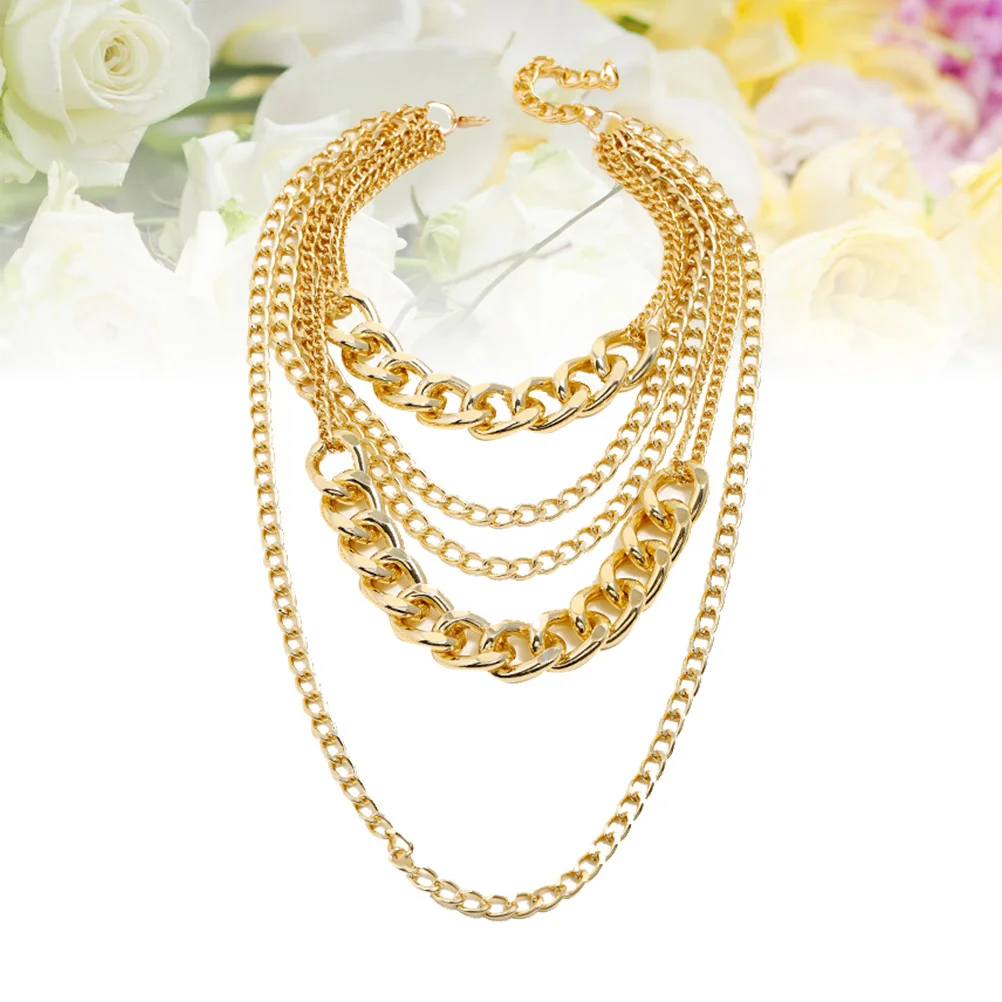 

Flapper Fringe Necklace Punk Style Multi-Layer Chain Jewelry For Women Party Dancing Accessory