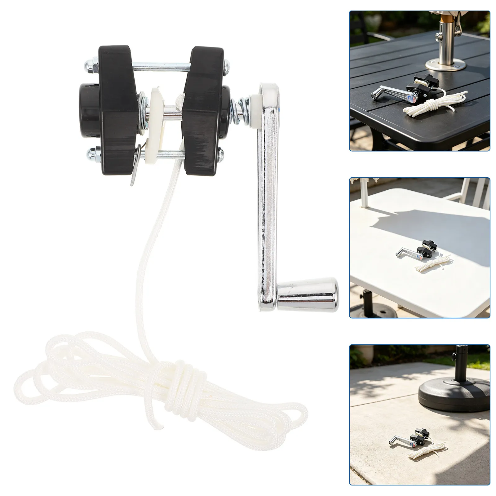 Outdoor Patio Umbrella Crank Handle Rope Replacement Universal Balcony Parasol Hand Crank Smooth Opening Closing