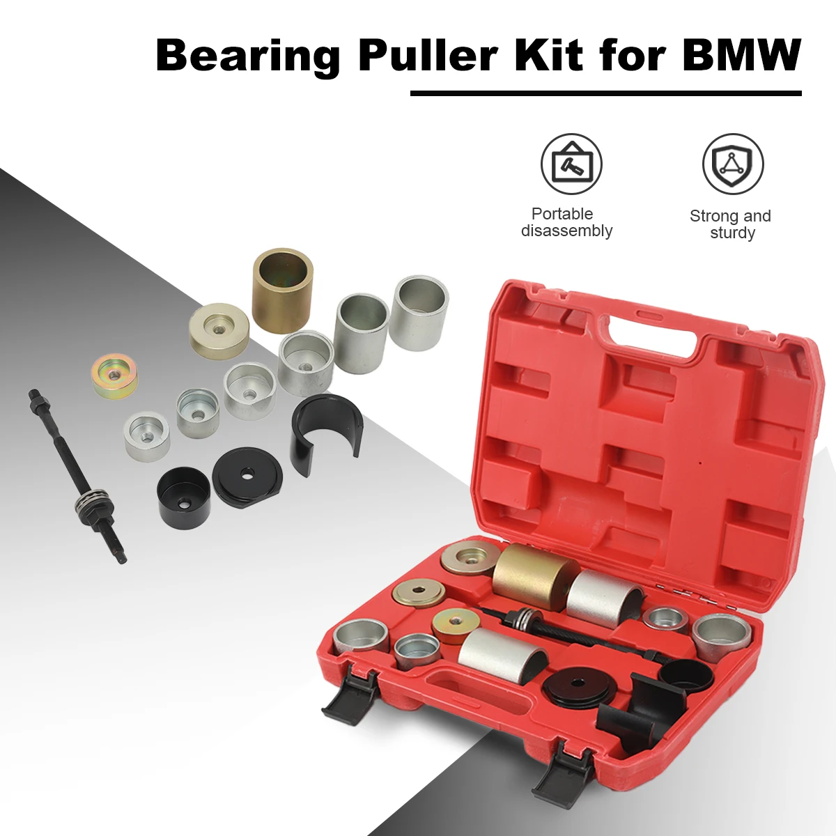 Set di utensili per l'estrazione di giunti sferici e boccole posteriori per BMW, kit per la rimozione delle boccole della sospensione, strumento per lo smontaggio delle boccole e dei giunti sferici