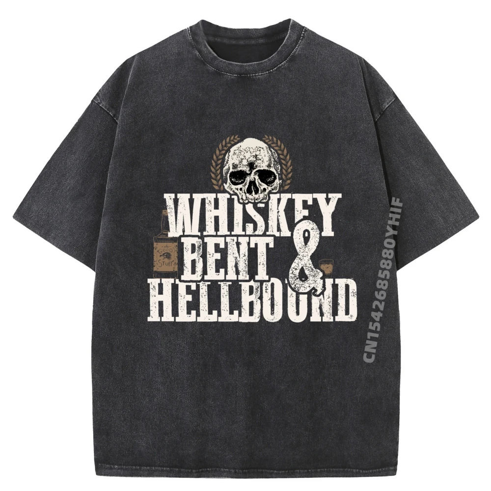 

Толстовка с капюшоном Whiskey Bent And Hellbound, потертые байкерские футболки с 3D принтом, мужские винтажные потертые топы в готическом стиле