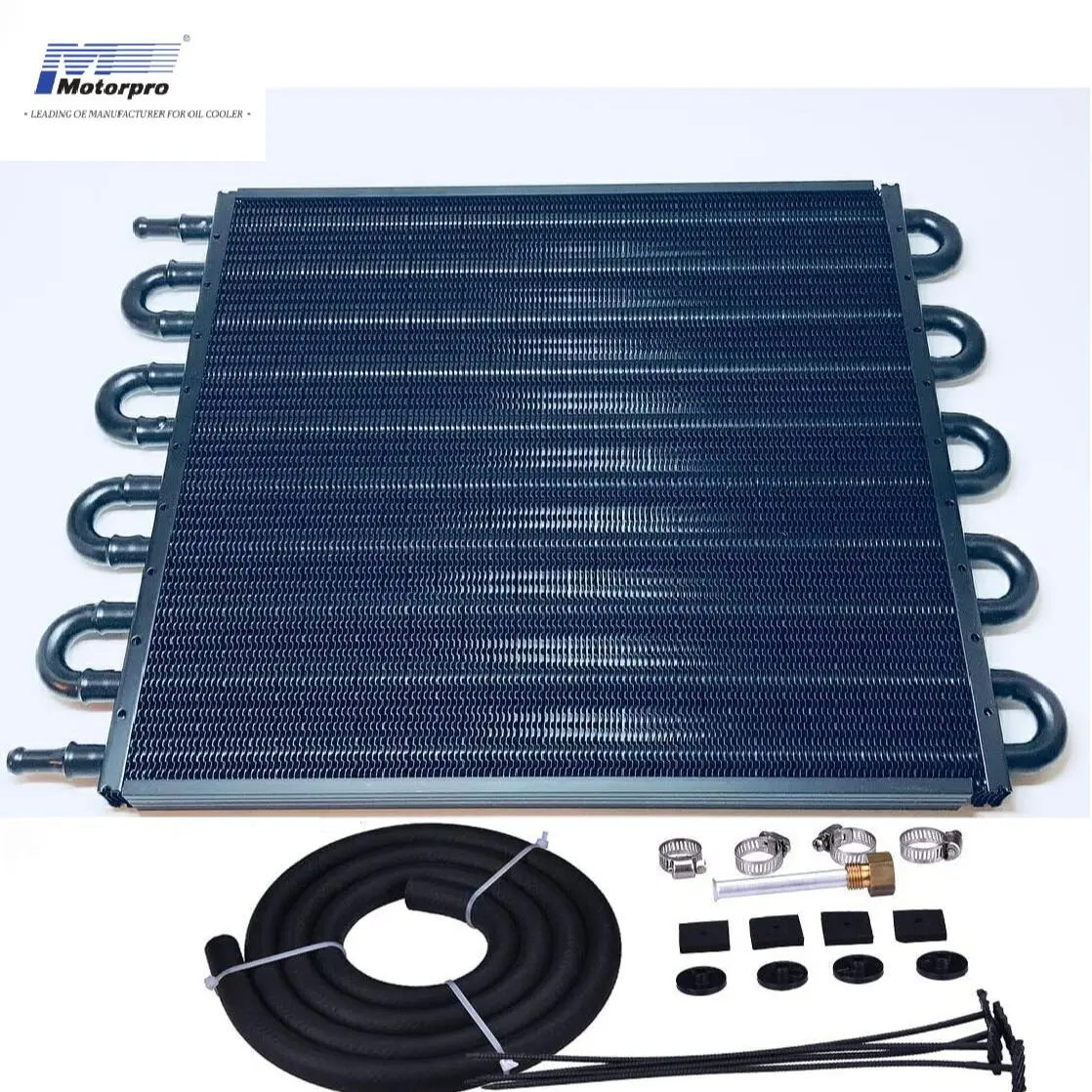 

Universal Transmission Oil Cooler Aluminum Radiator Kit 10 ROW Black With Guard Plate-Motorpro