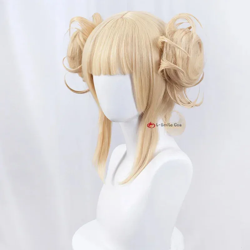 

CyAnime My Hero Academia Cross my body Himiko Toga Short Pale Gold Flax Gold Косплей Костюм Парики Cos Hair Perucas + Бесплатный парик Ca