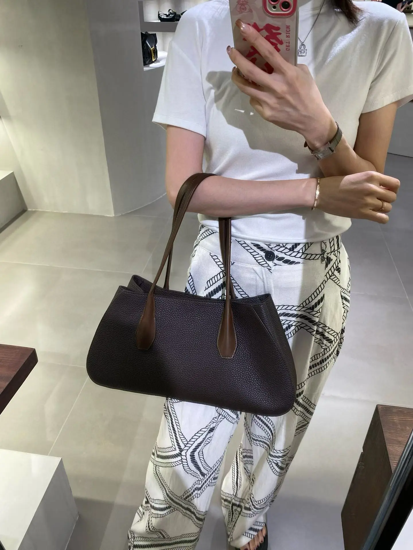 

TR новая 25SS Paris Autumn с длинной ручкой, цветная ручная сумка через плечо и подмышки, кожаная сумка-тоут