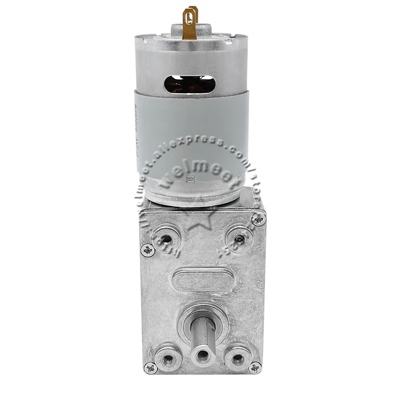 DC6V 12V 24V Large Torque Turbo Worm Speed Reduction Gear Motor with Full Metal Gearbox Self-Lock JGY385