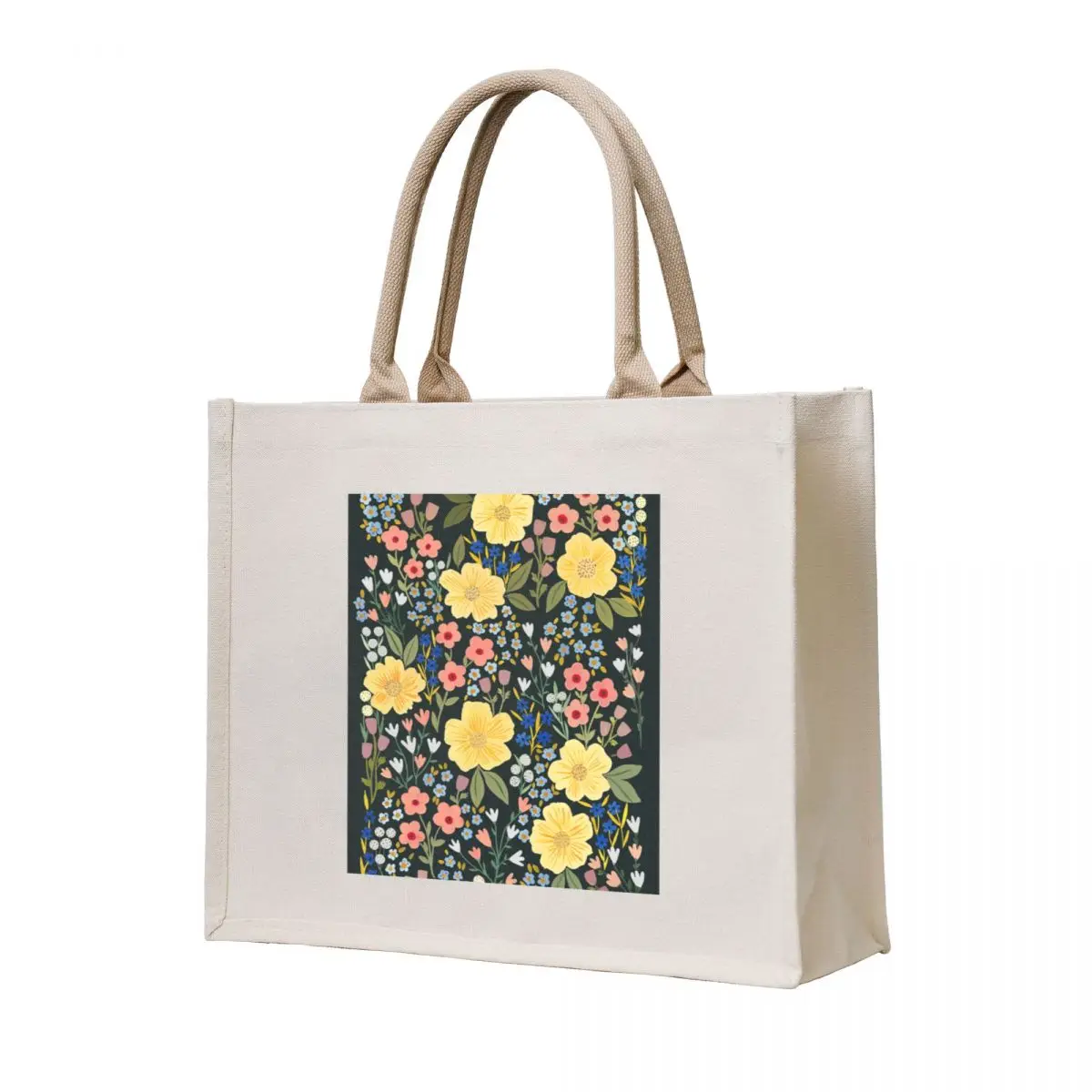 

Flower Fields Tote Bag Portable shopping bag Women's beach bags tote bag supermarket folding