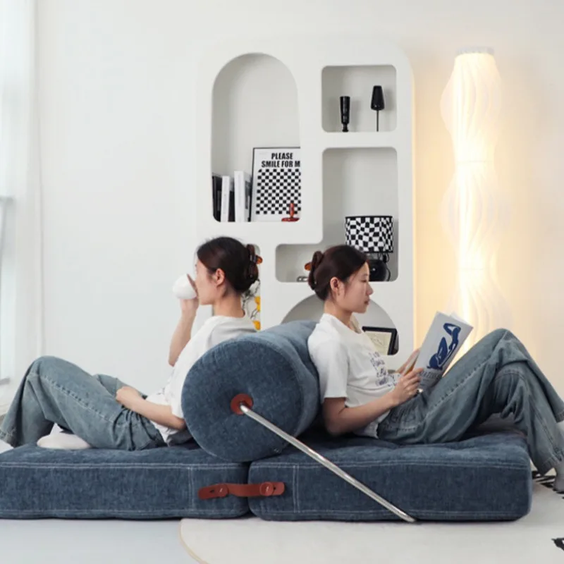 أرائك غرفة المعيشة القابلة للطي على شكل كتلة التوفو كرسي صالة فردي شيربا أريكة غرفة المعيشة سرير إبداعي فاخر وحديث ديكور بسيط