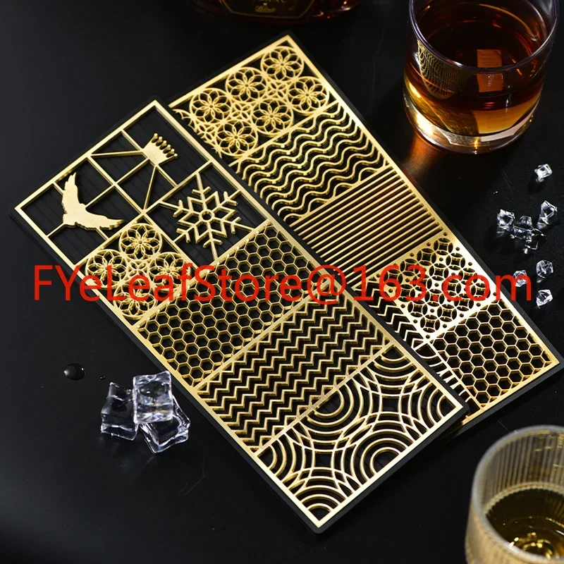 Copper Ice Stamp & Ice Plate Duo: Impress Beautiful Patterns onto Ice Blocks, Enhance Your Drinking Occasions