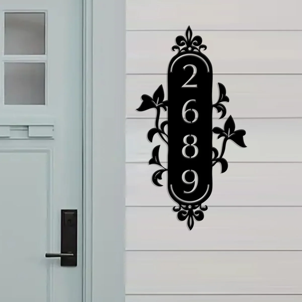 Vintage Flower Filigree Metal Wall Art Address number plate Home Decor Modern Iron Decor | Manor-Themed Design， Custom Sign