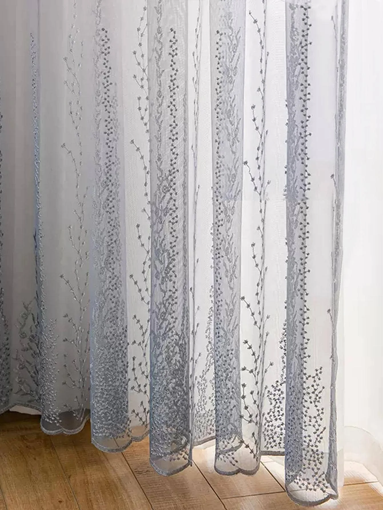 Cortina de algas marinas degradadas en gris y blanco, sencilla y moderna, para dormitorio, sala de estar y sala de estudio, 1 ud.