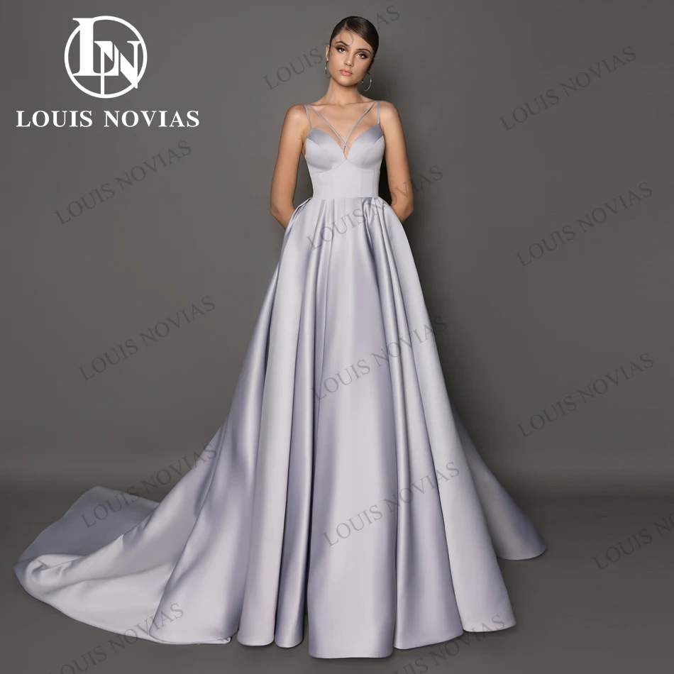 LOUIS NOVIAS Charming Evening Dresses 2022 Elegant Sweetheart Spaghetti Strap Court Train Formal Dresses Woman Vestidos De Noche