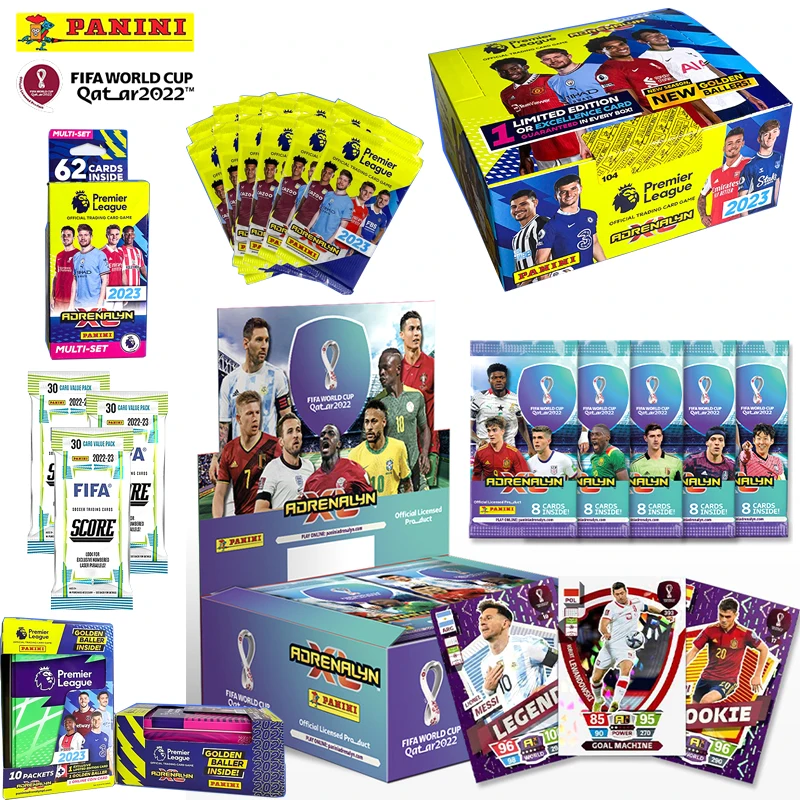 2022 Panini Qatar World Cup Messi Ronaldo Football Star Rare Collection Card Christmas Birthday Gift Game Toys Whole Box