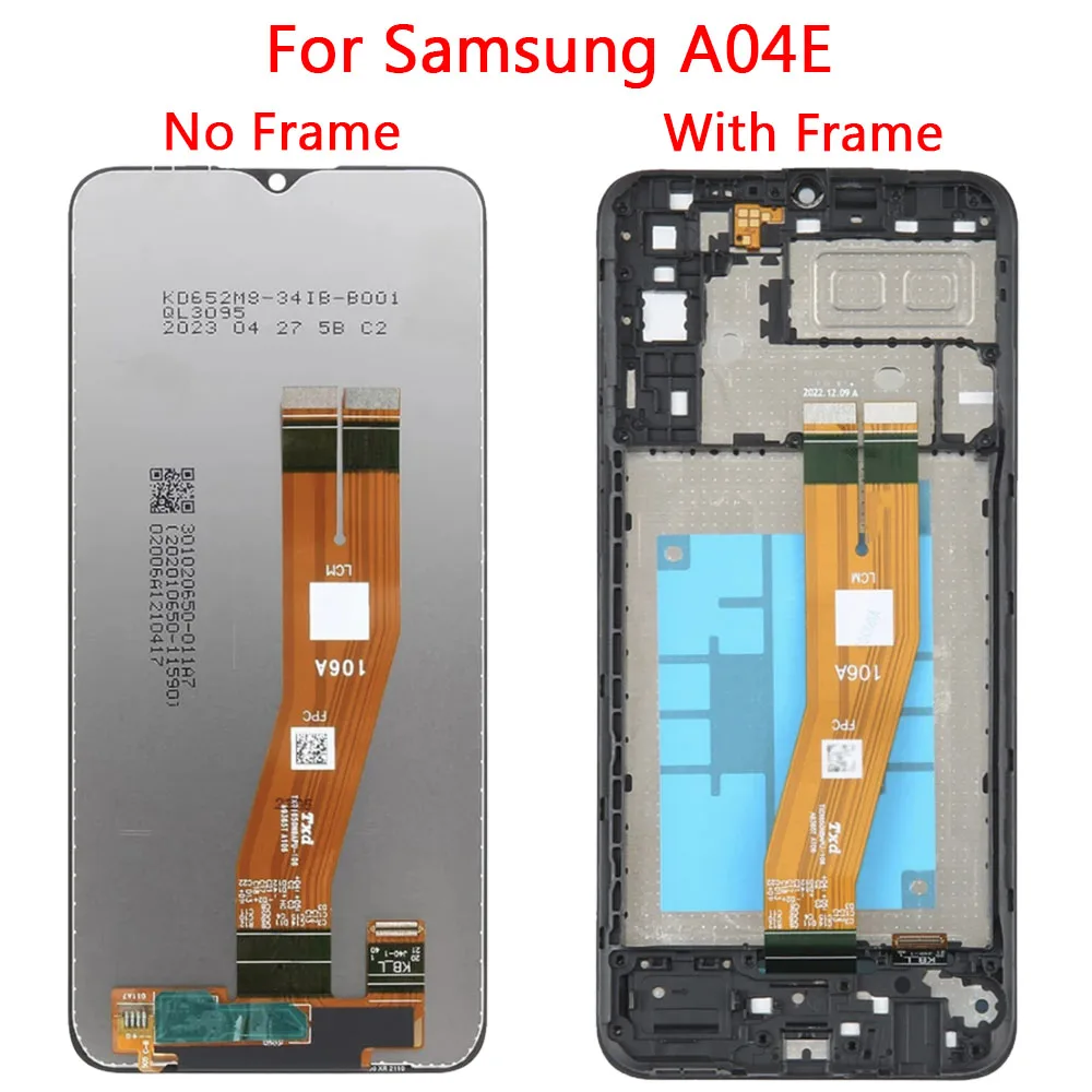 For Samsung A04E A04S A04 LCD Display Touch Screen With Frame 6.5\